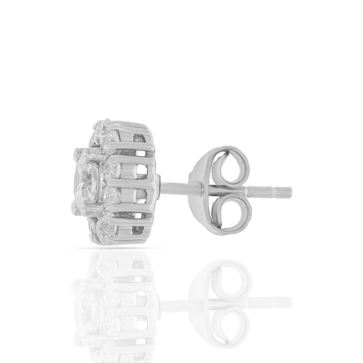 Silver Zircon White Sunshine Studs