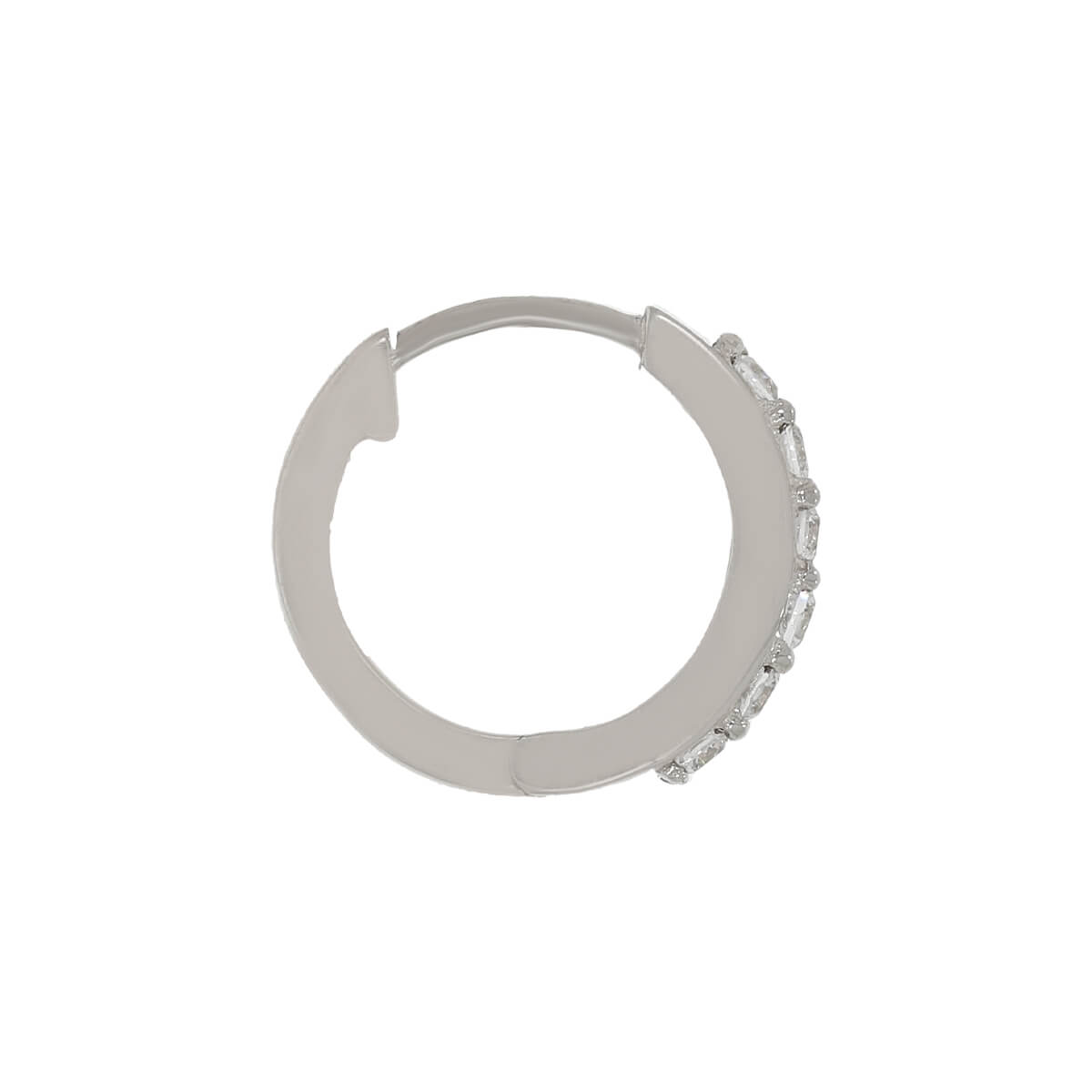 Silver Zircon Sparkling Hoop Earrings