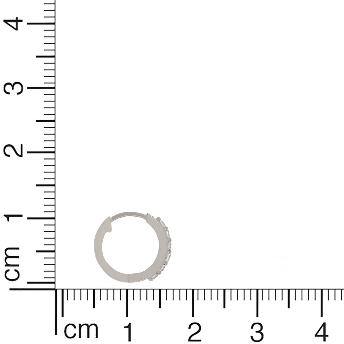 Silver Zircon Sparkling Hoop Earrings