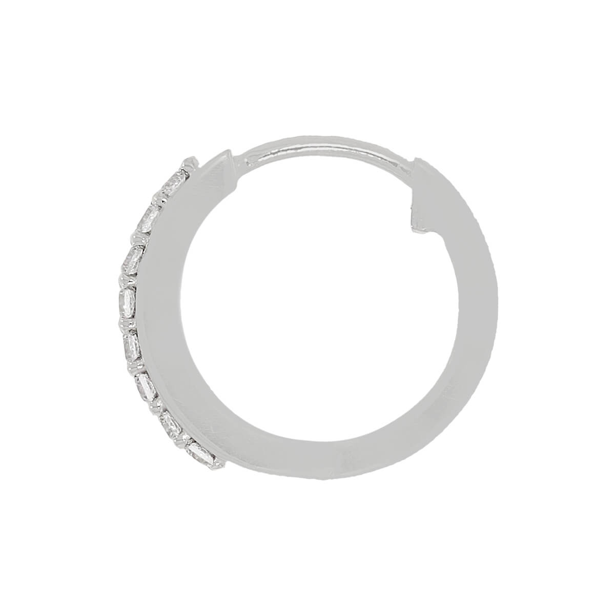 Silver Sparkling Loop Hoop Earrings