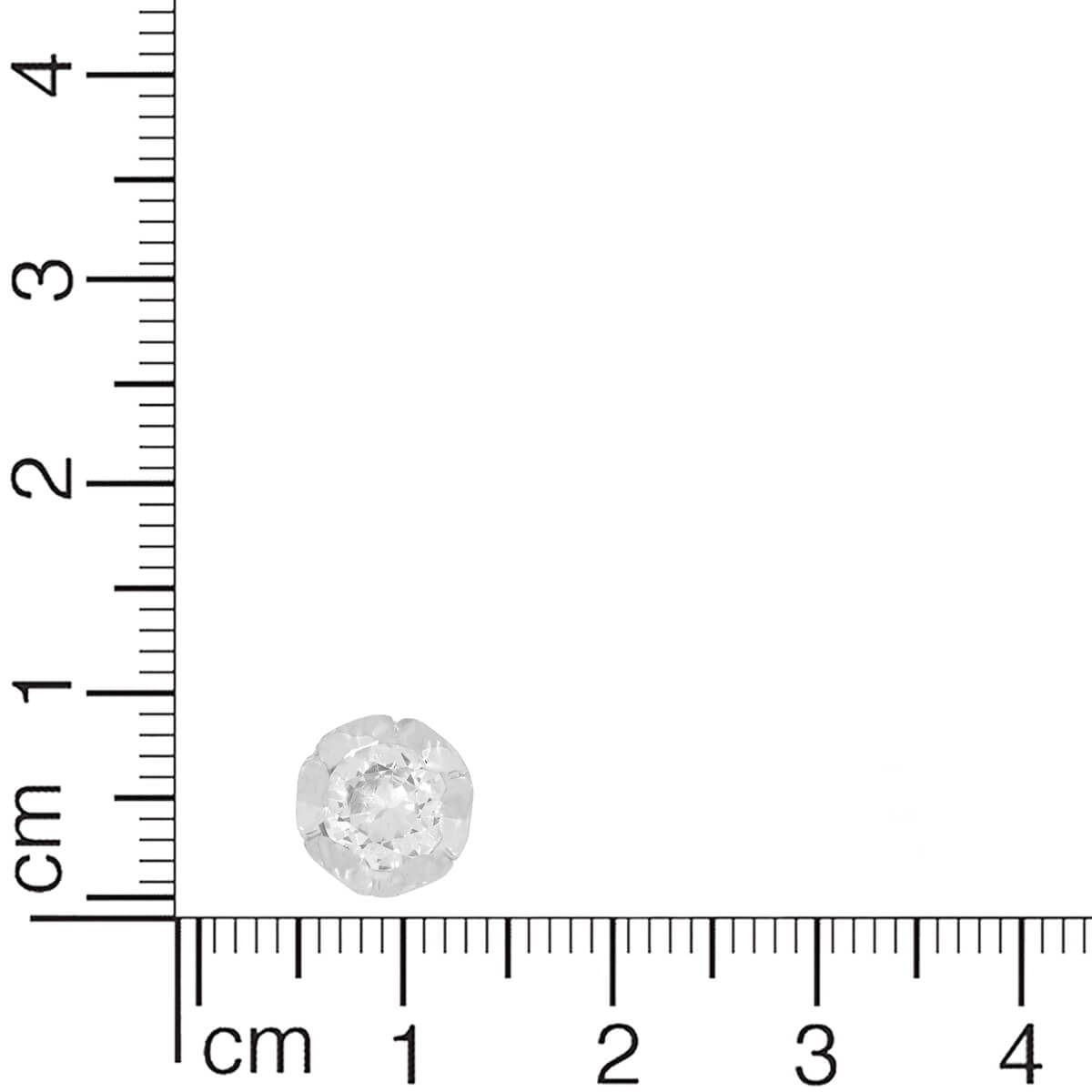 Silver Zircon Flower Earrings