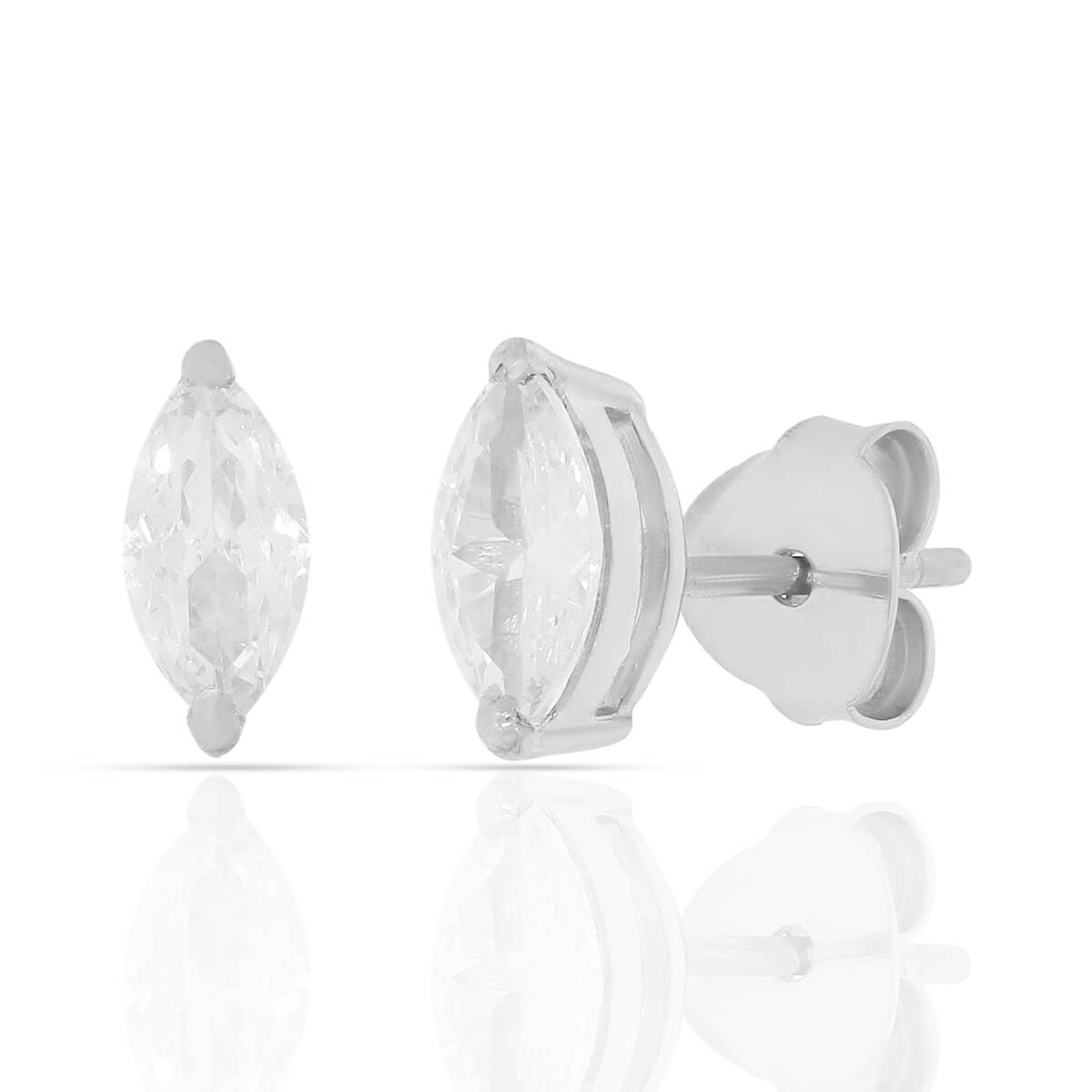 Silver Zircon Classic Stud Earrings