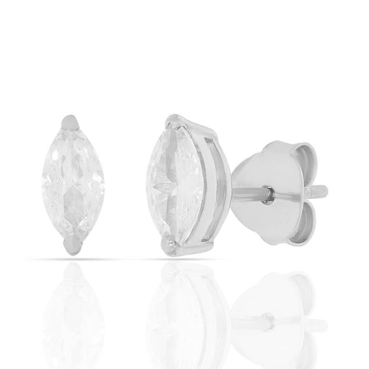 Silver Zircon Classic Stud Earrings