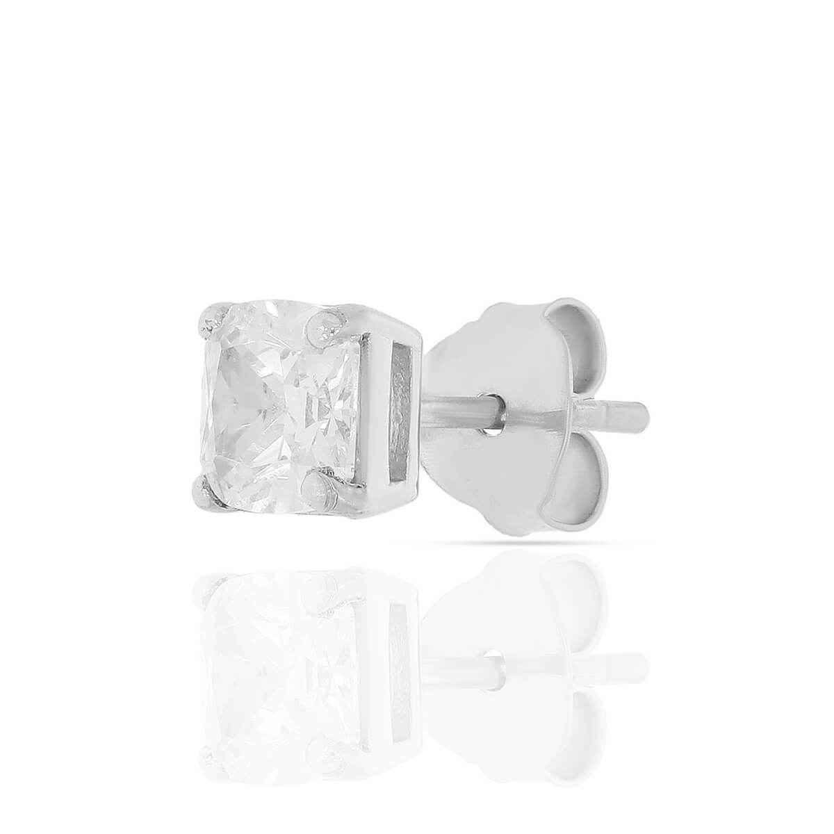 Silver Zircon Symmetry Square Studs