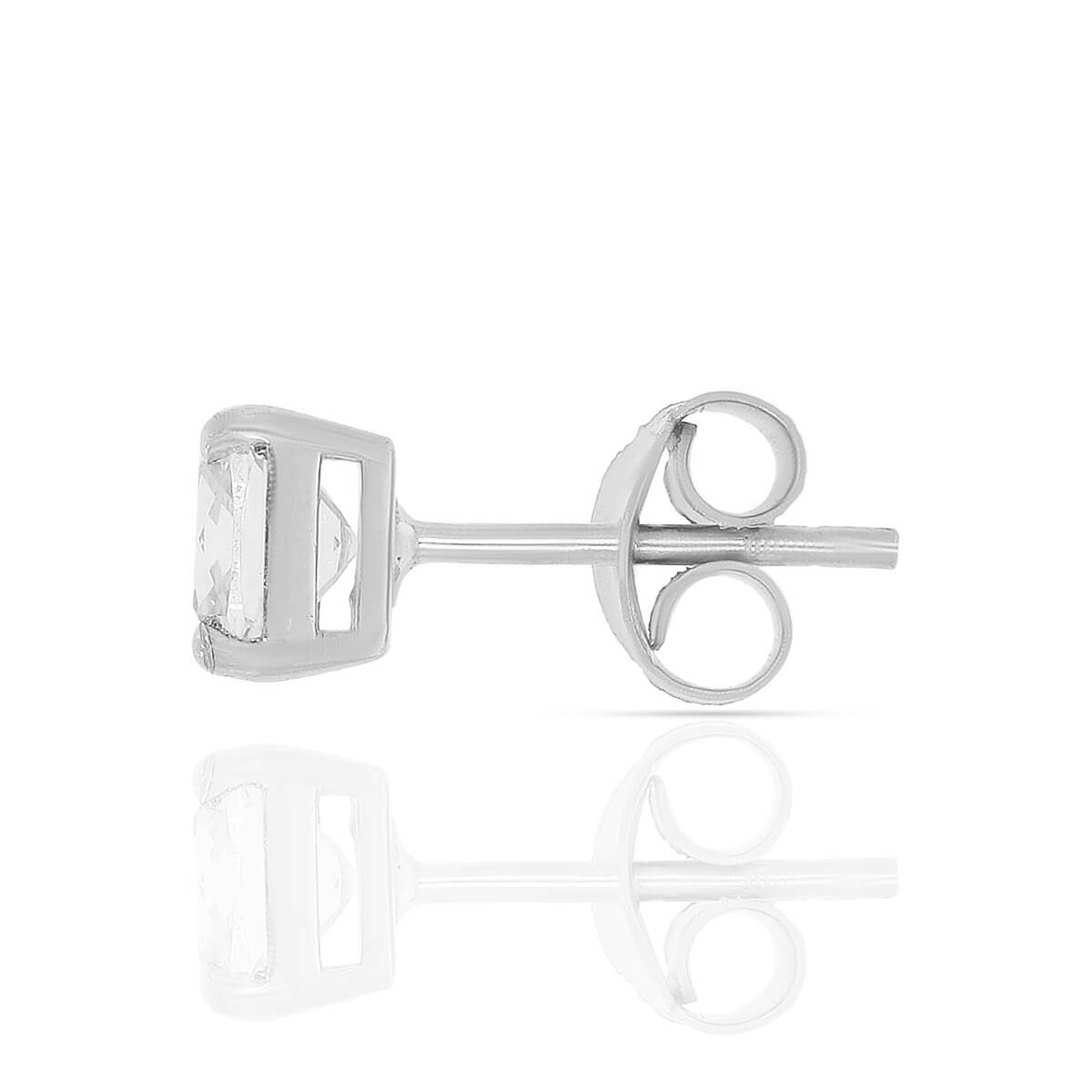 Silver Zircon Symmetry Square Studs