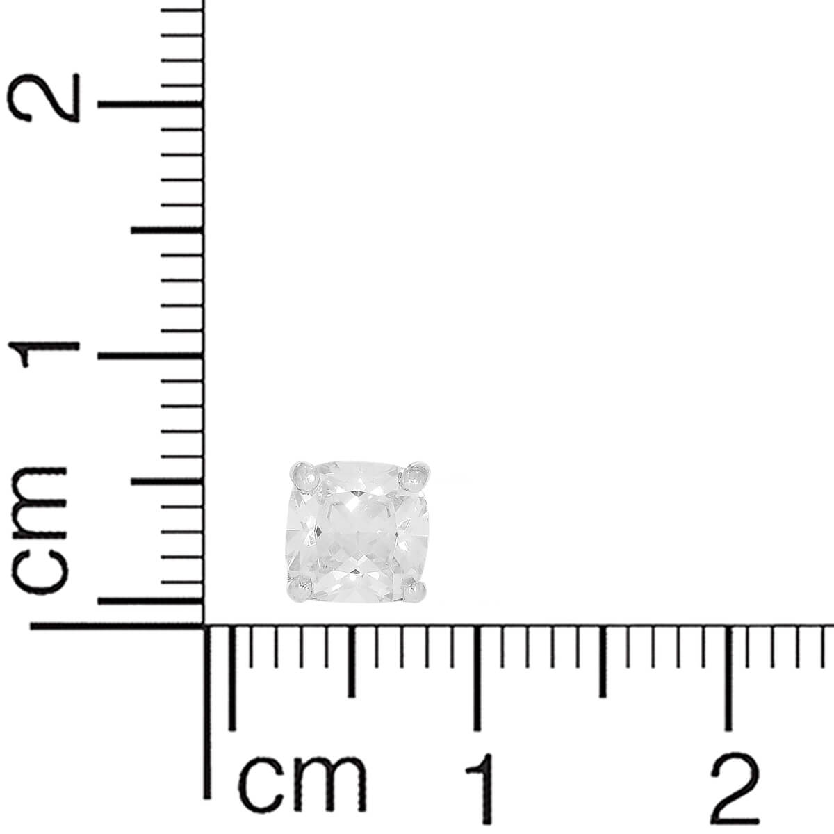 Silver Zircon Symmetry Square Studs