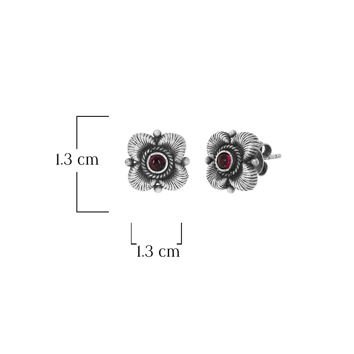 Ethnic Floral Pattern Studs
