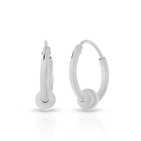 Minimal Bead Hoop Earrings