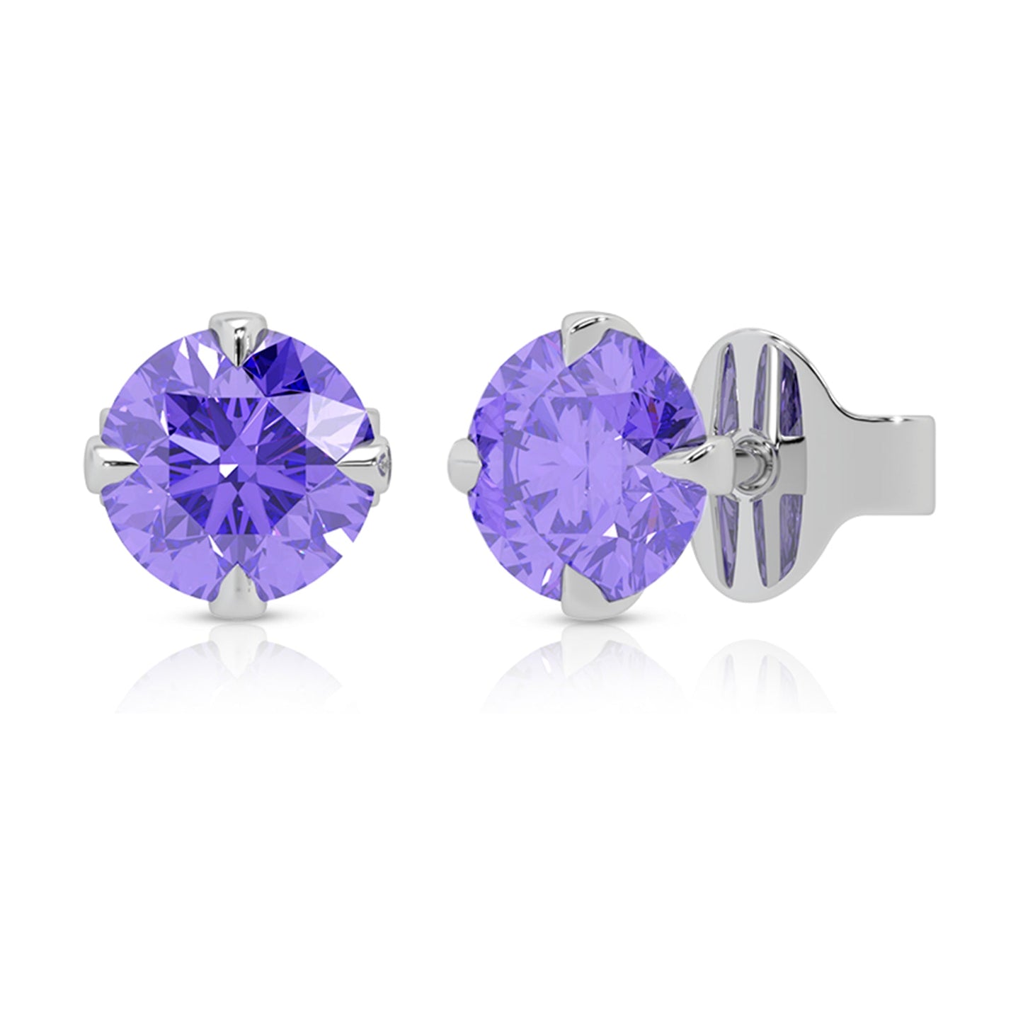 Purple Gemstone Stud Earrings