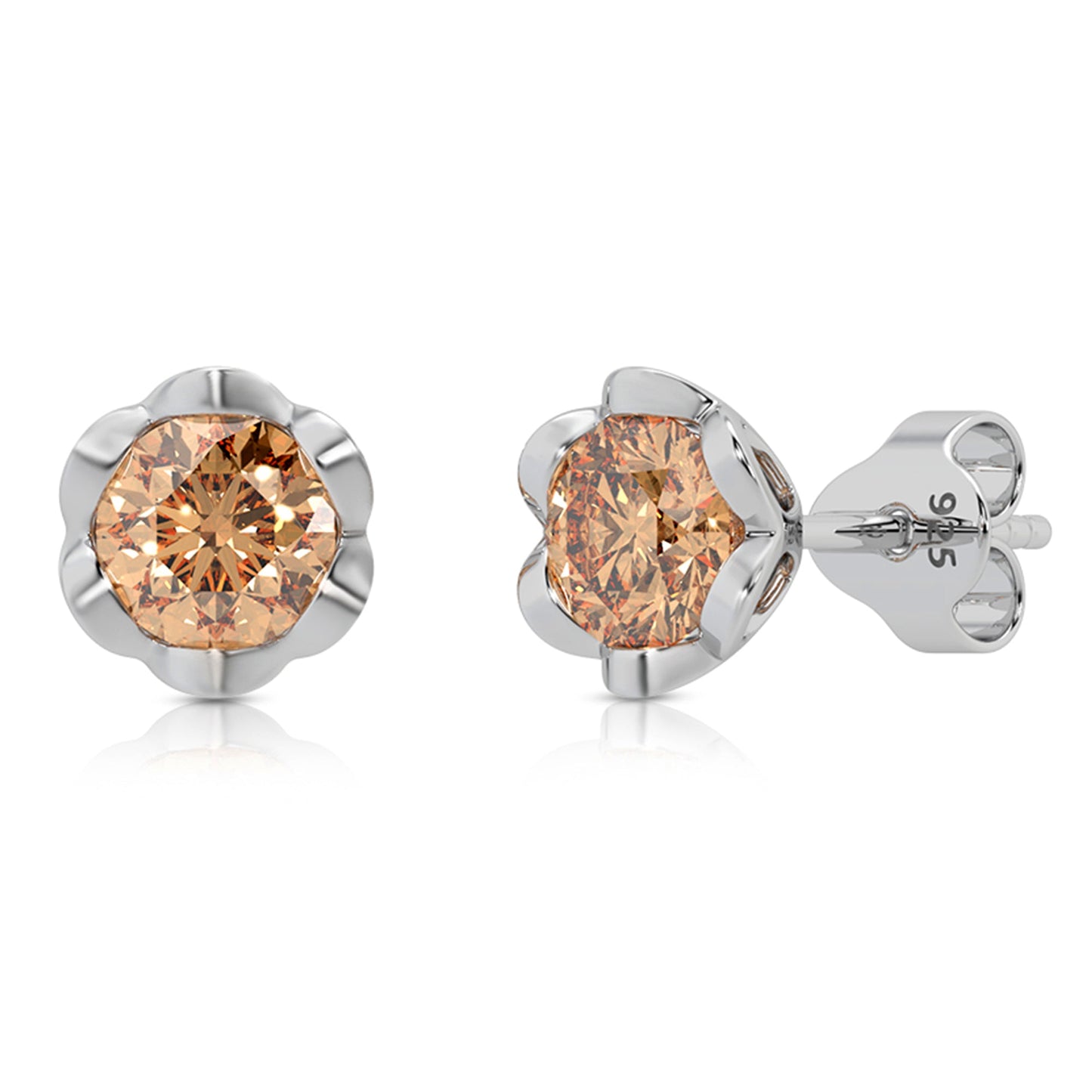 Timeless Stud Earrings with Golden Shadow Crystals