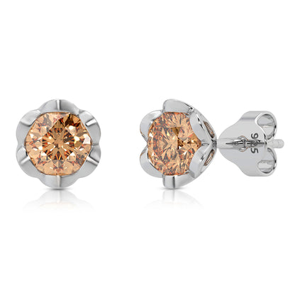 Timeless Stud Earrings with Golden Shadow Crystals