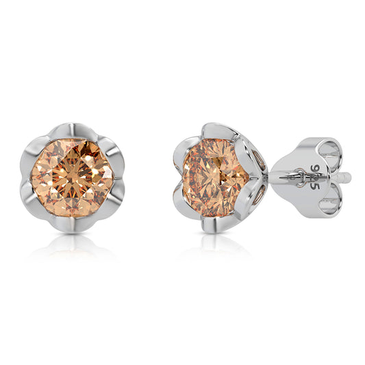 Timeless Stud Earrings with Golden Shadow Crystals