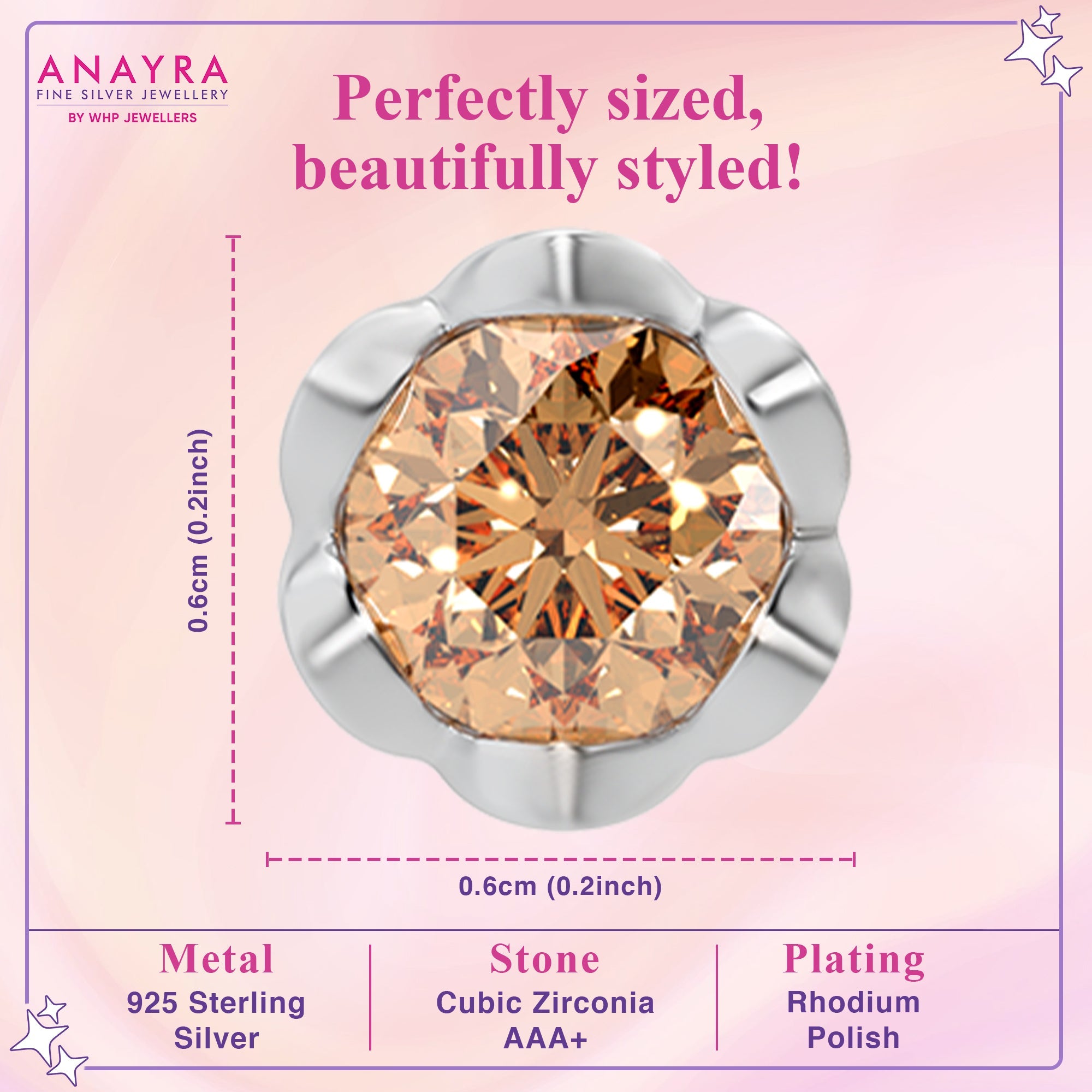 Timeless Stud Earrings with Golden Shadow Crystals