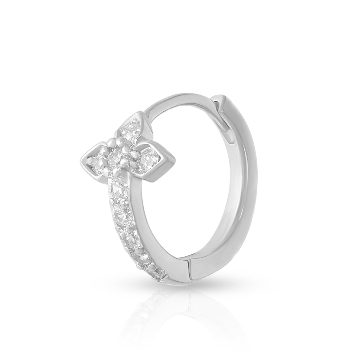 Cross Design Hoop Earrings
