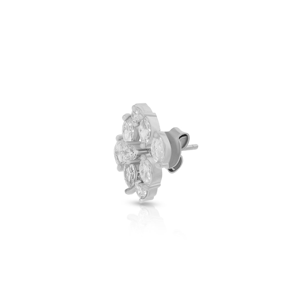Leaf Style Cluster Stud Earrings