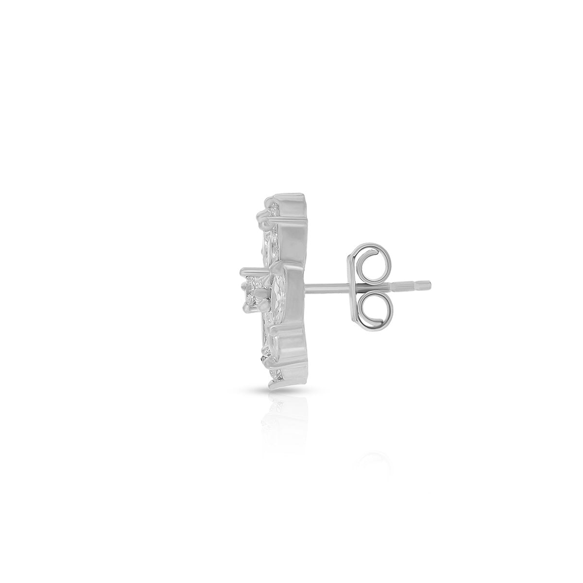Leaf Style Cluster Stud Earrings