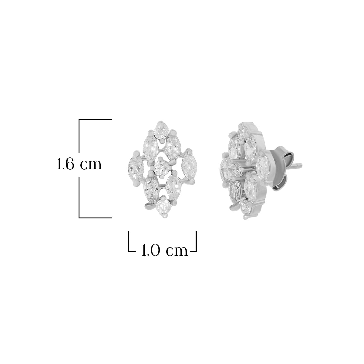 Leaf Style Cluster Stud Earrings