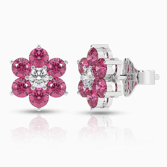 Pink Halo Stud Earrings