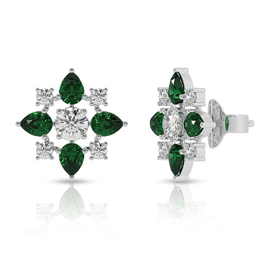 Regal Green Elegance Stud Earrings