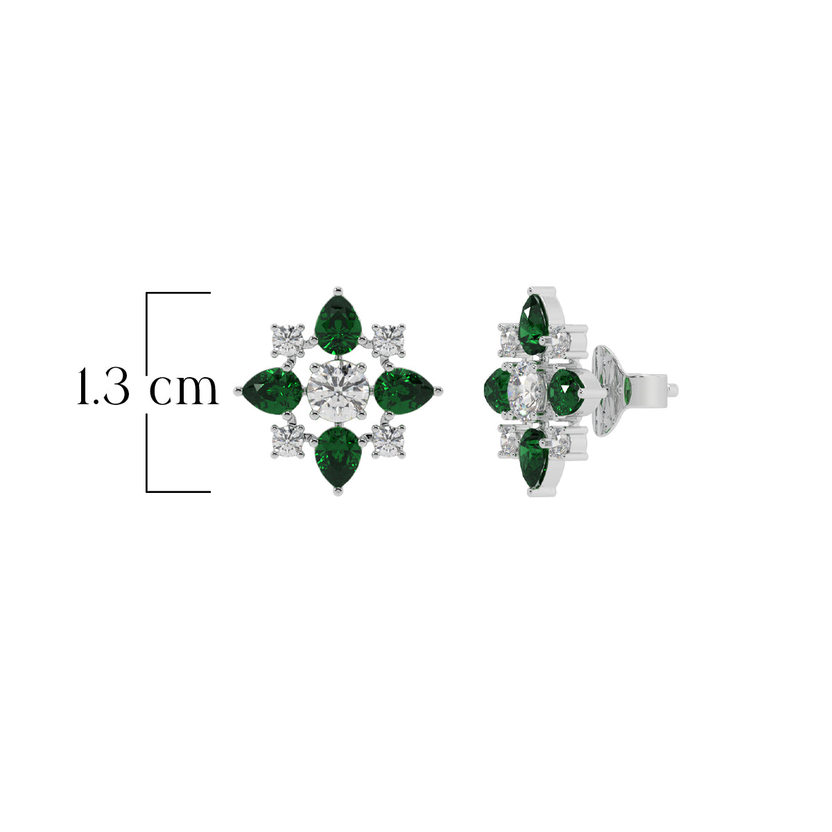 Regal Green Elegance Stud Earrings