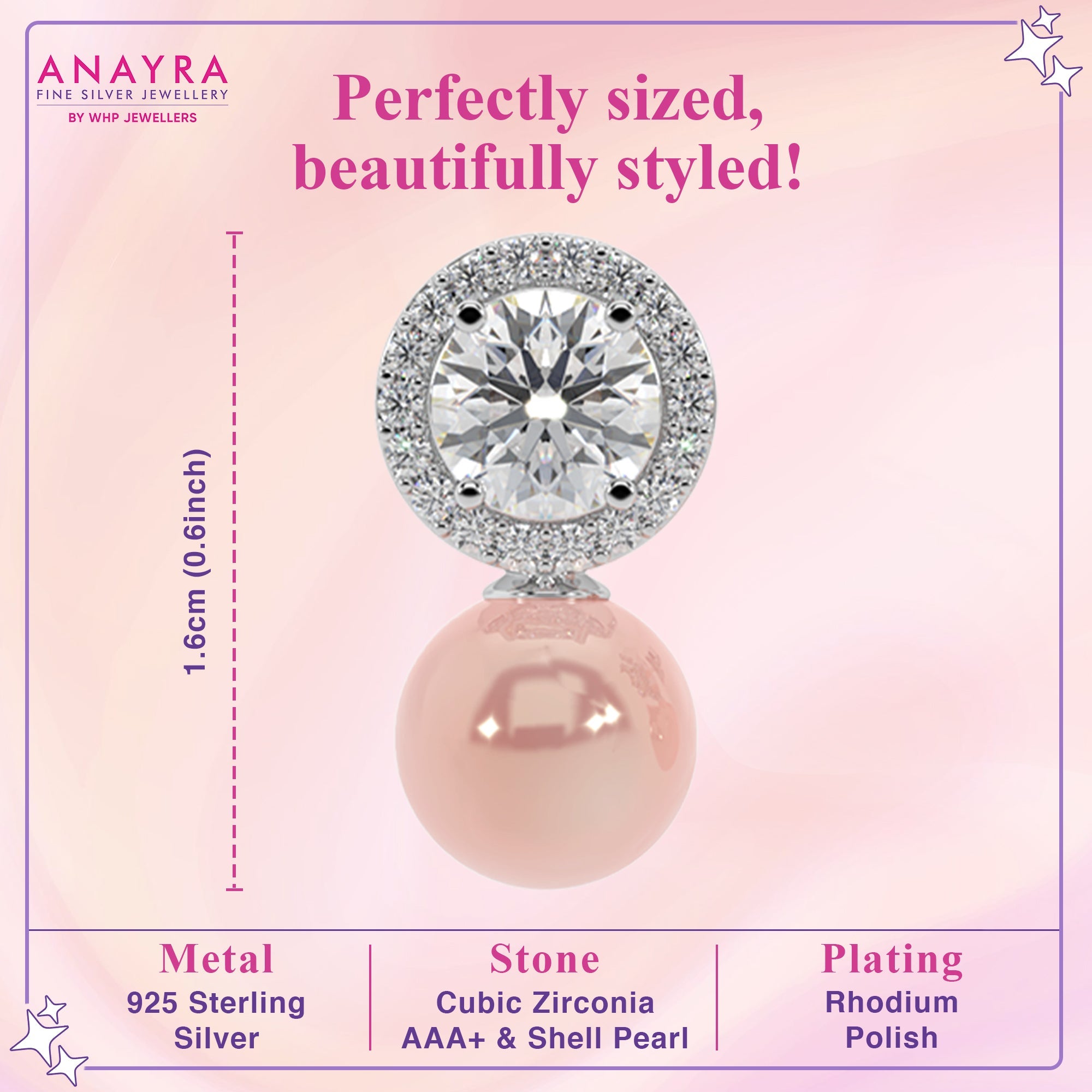 Timeless Pearl Drop Earrings with Halo Sparkle