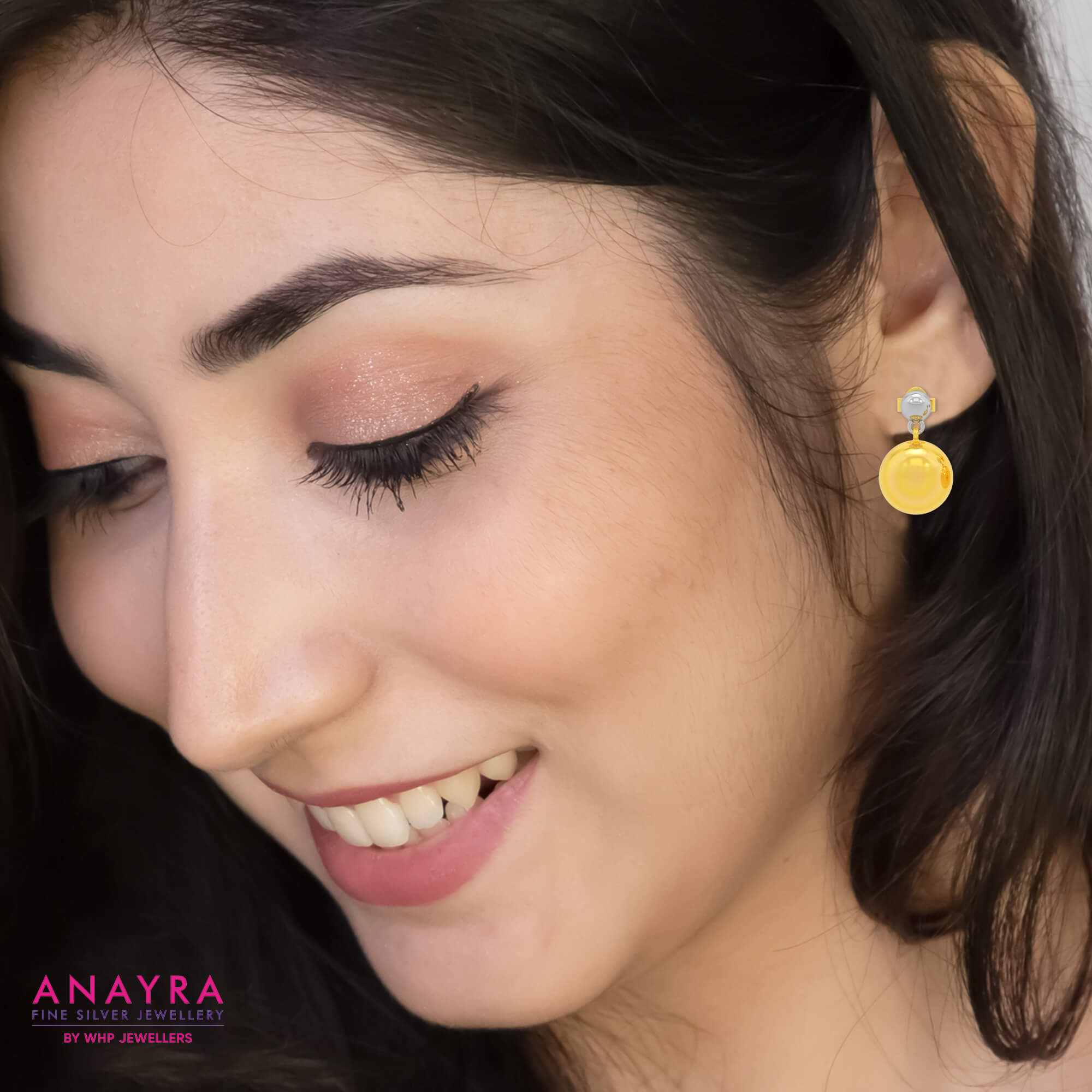 Round Gold Plated Stud Drops