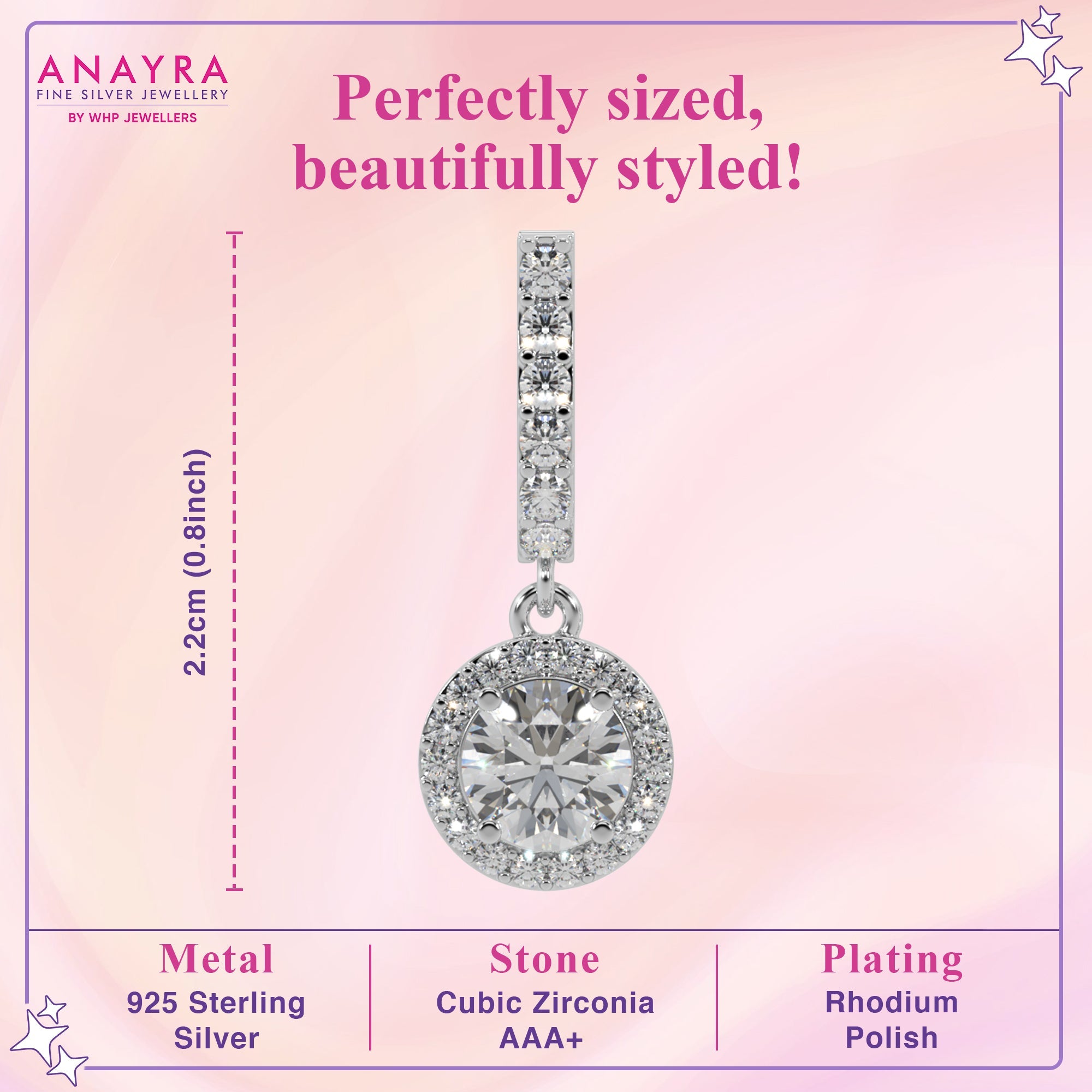 Halo Diamond Drop Earrings