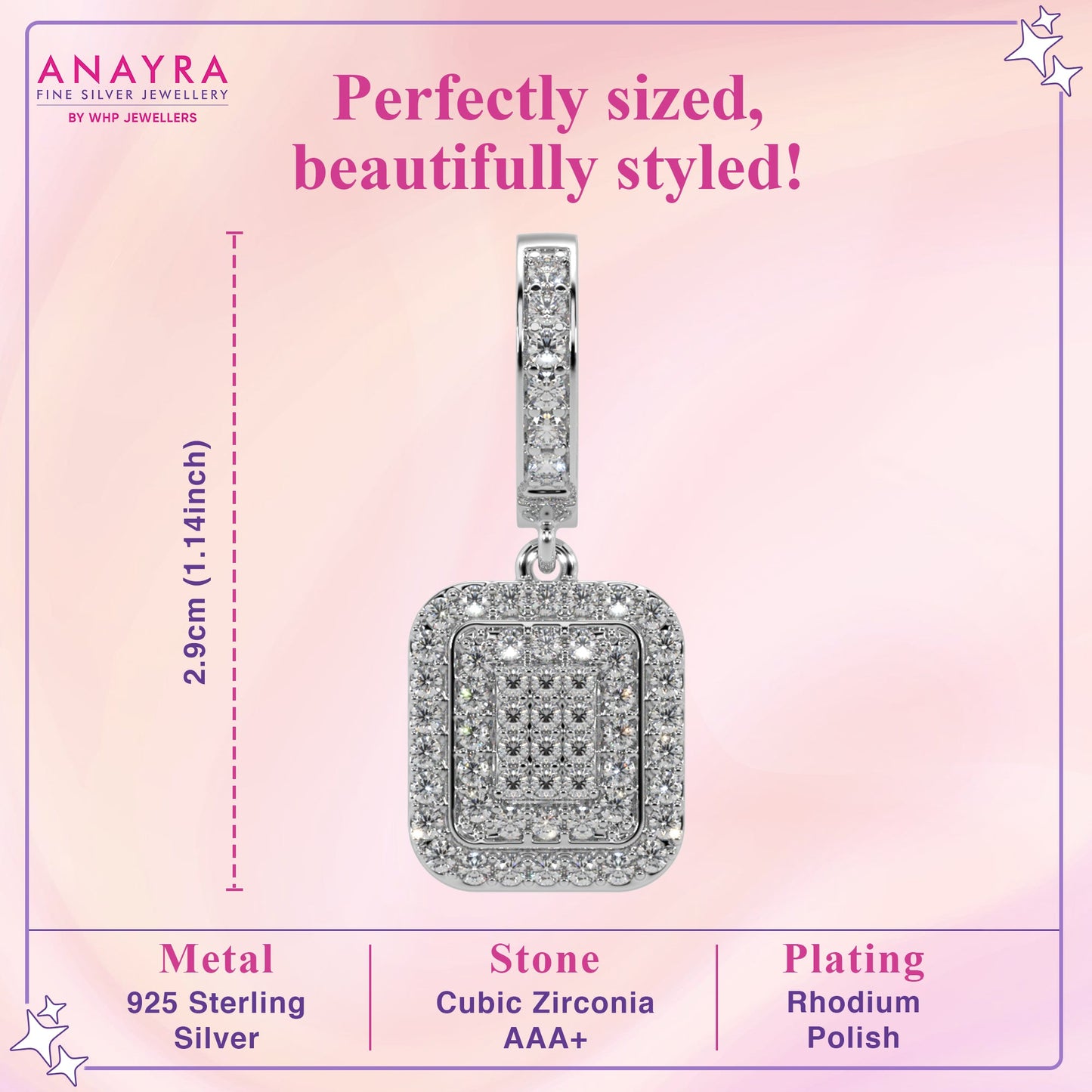 Elegant Pave Diamond Drop Hoop Earrings