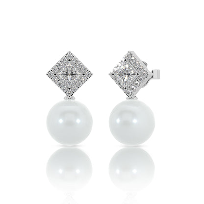 Silver Classic Glamour Pearl Drops Earrings