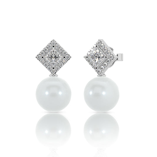 Silver Classic Glamour Pearl Drops Earrings
