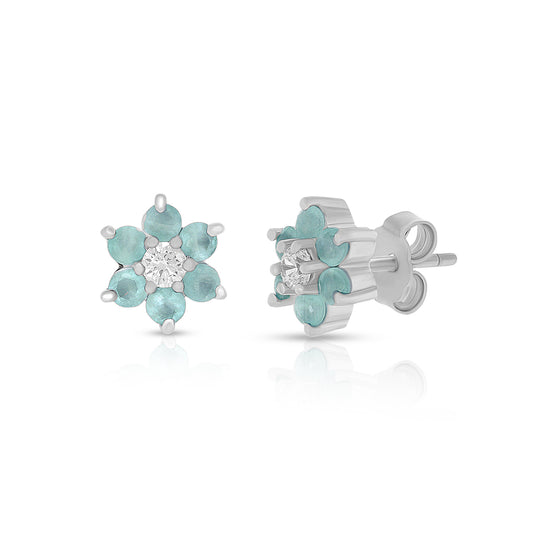 Blue Flower Stud Earrings