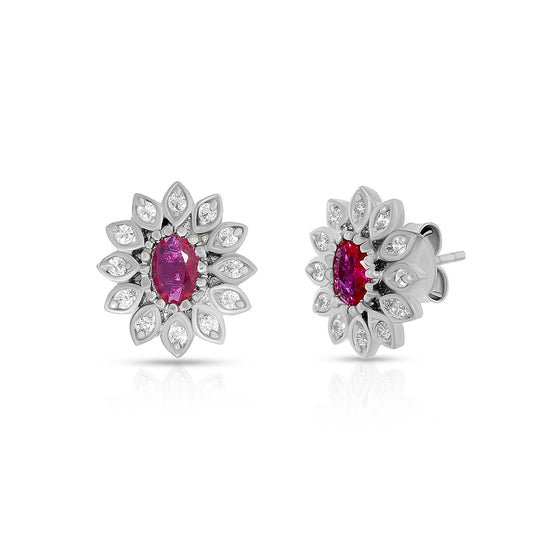 Velvet Ruby Blossom Studs