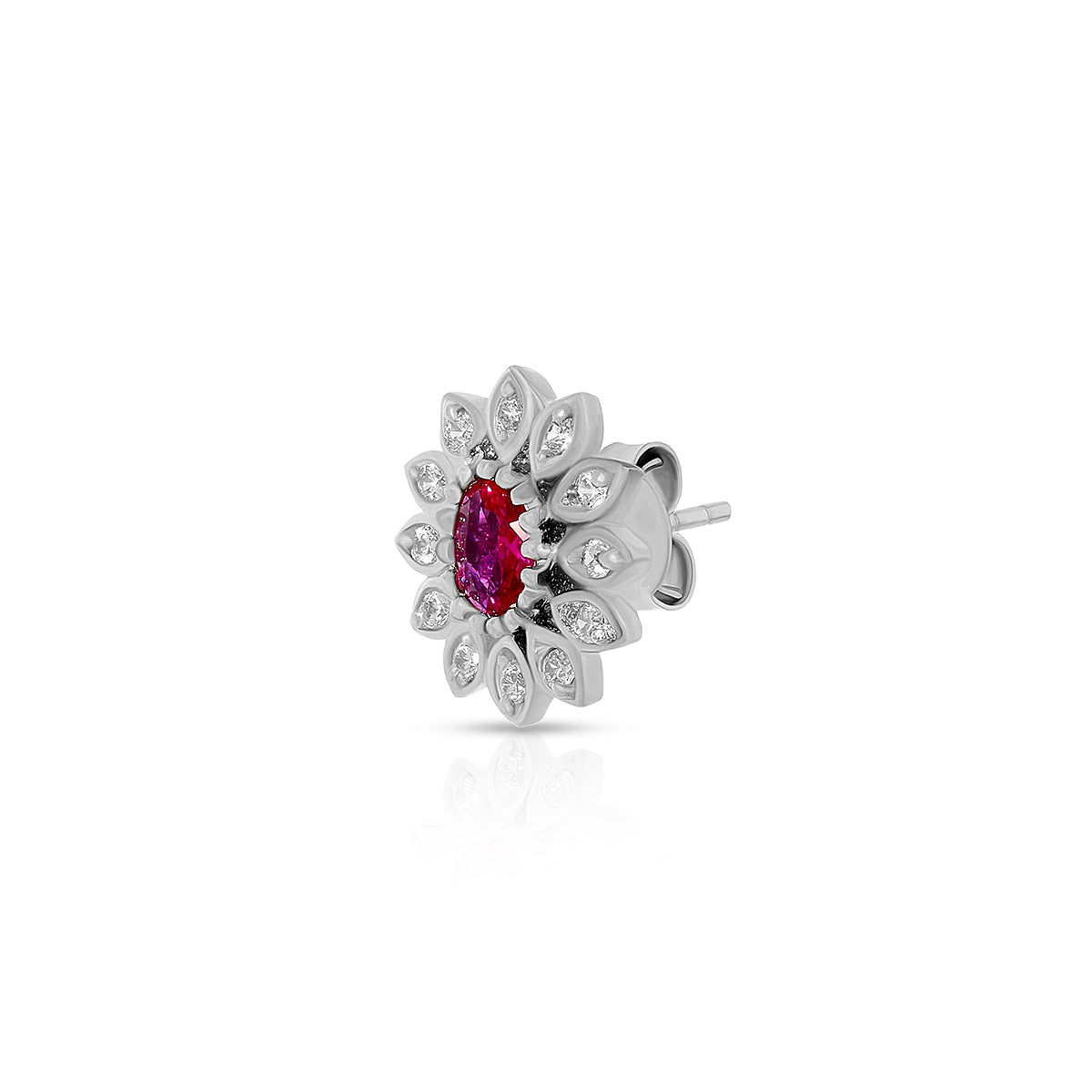 Velvet Ruby Blossom Studs