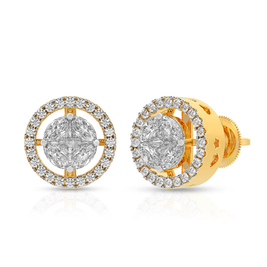 Timeless Diamond Studs in Yellow Gold