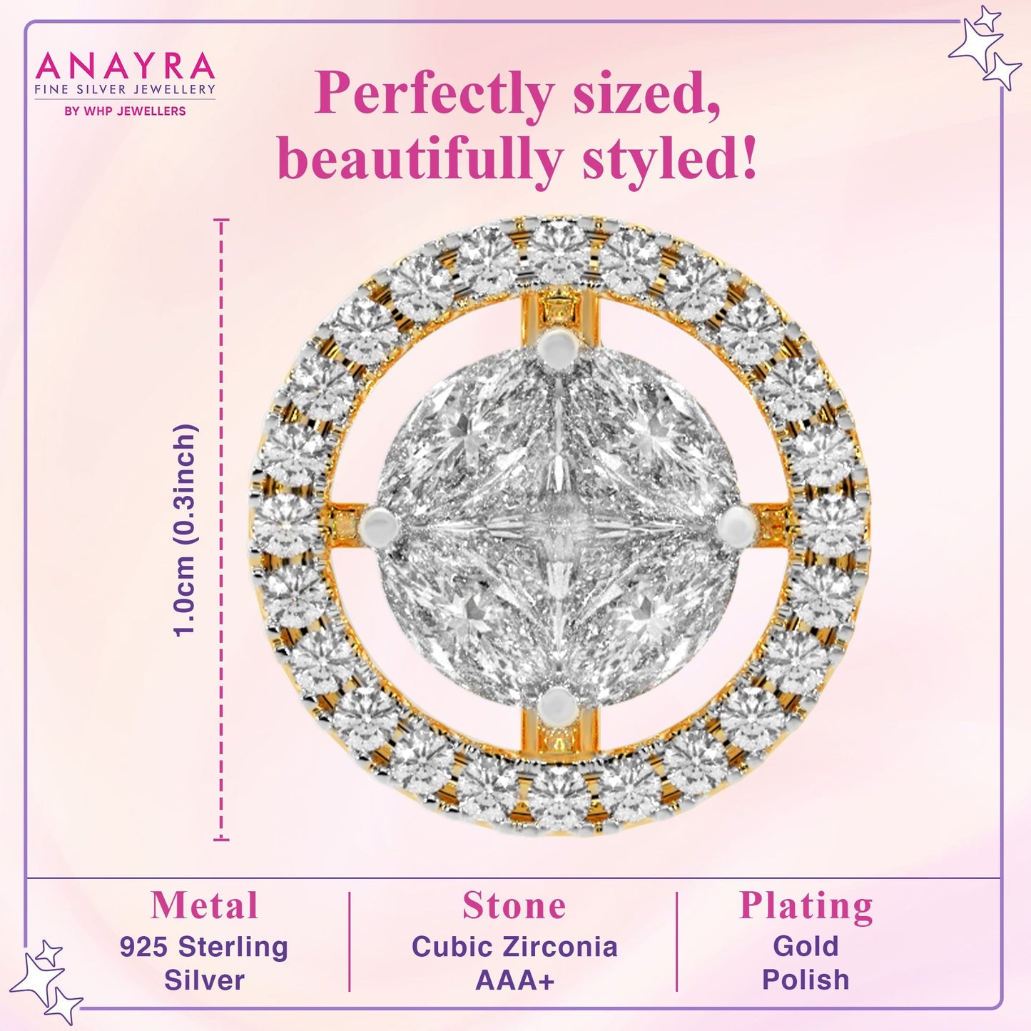 Eternal Glow Diamond Gold Plated Studs