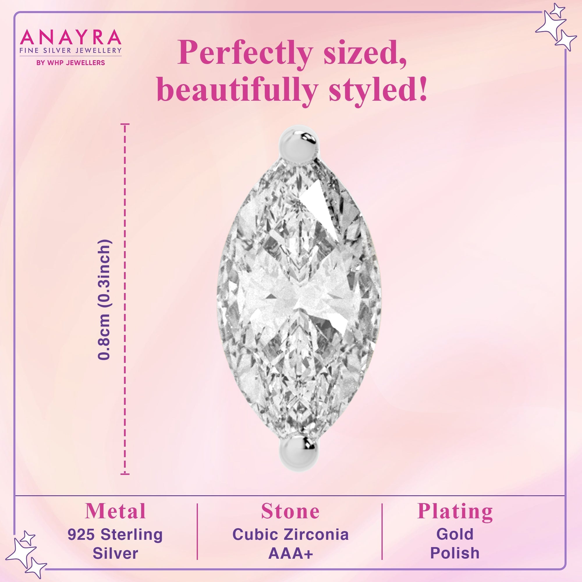 Elegant Diamond Gold Plated Studs