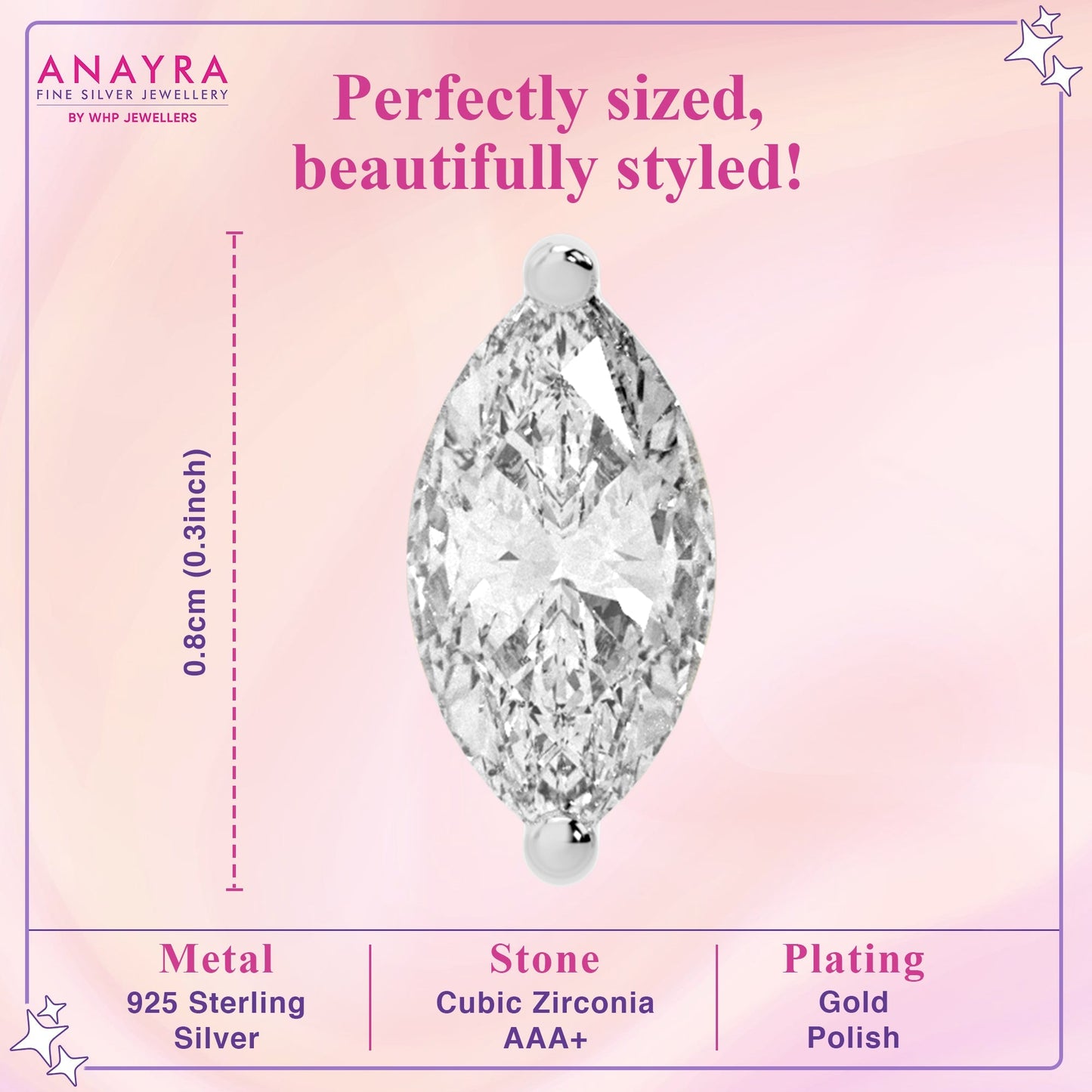 Elegant Diamond Gold Plated Studs