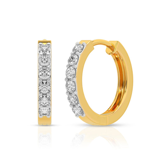 Elegant Diamond Huggie Earrings 
