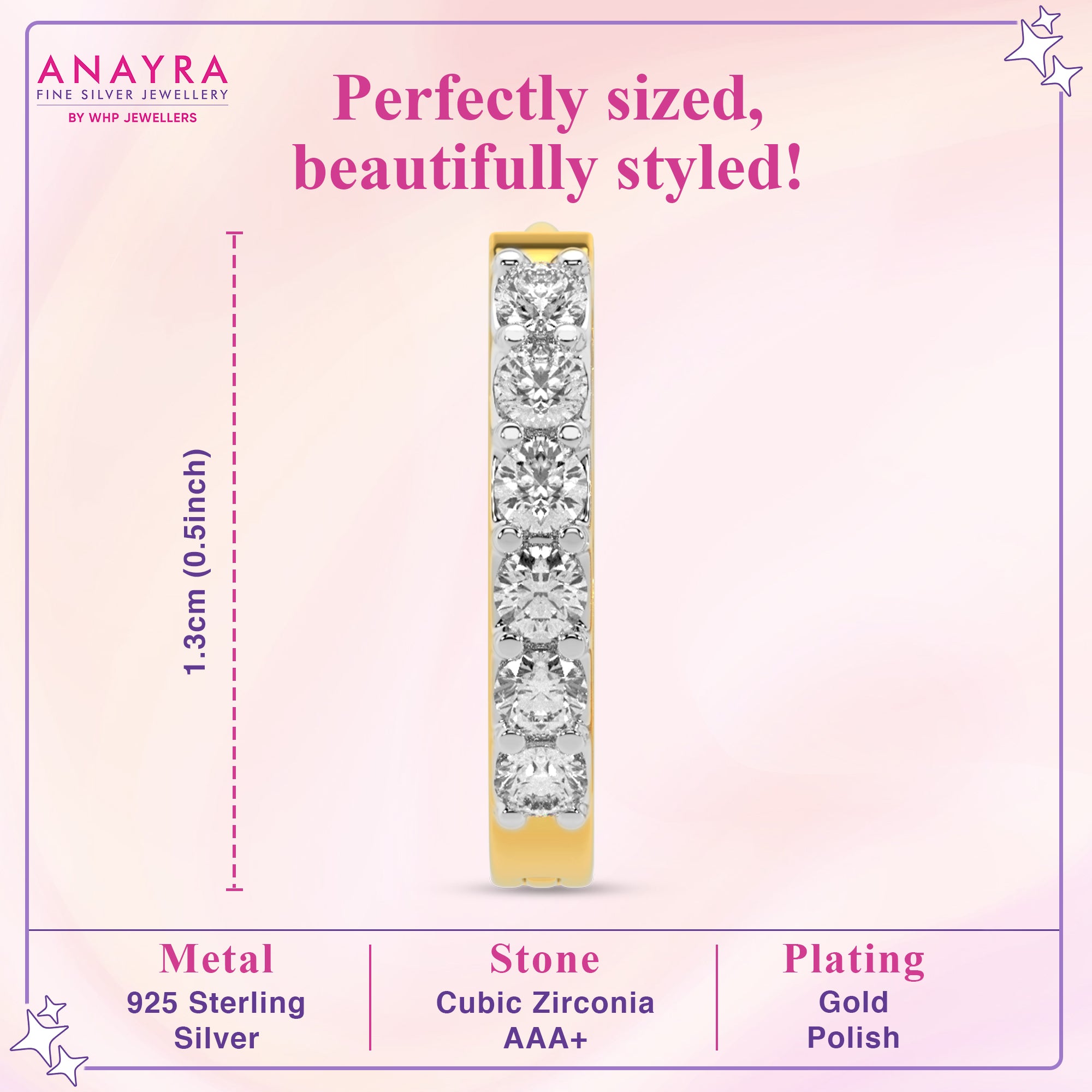 Elegant Diamond Huggie Earrings 
