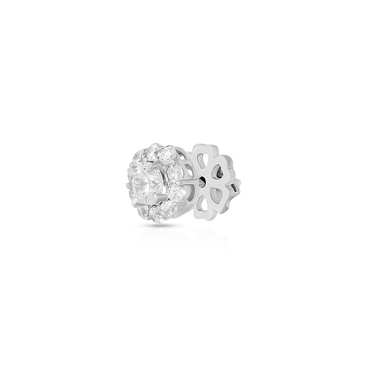 Round Brilliant Halo Studs