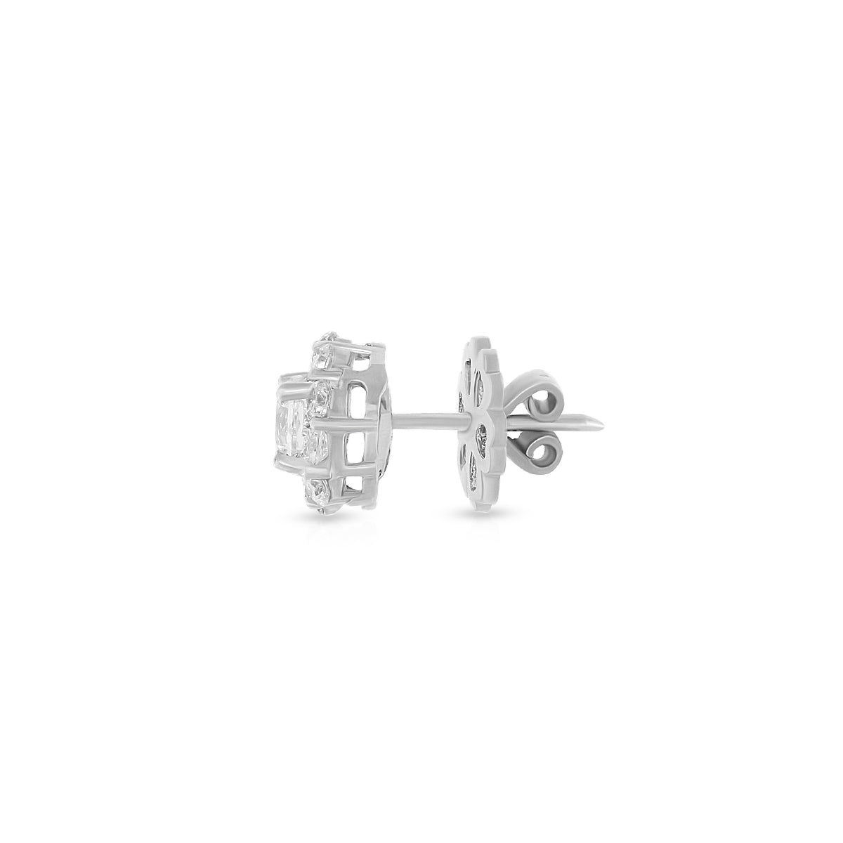 Round Brilliant Halo Studs