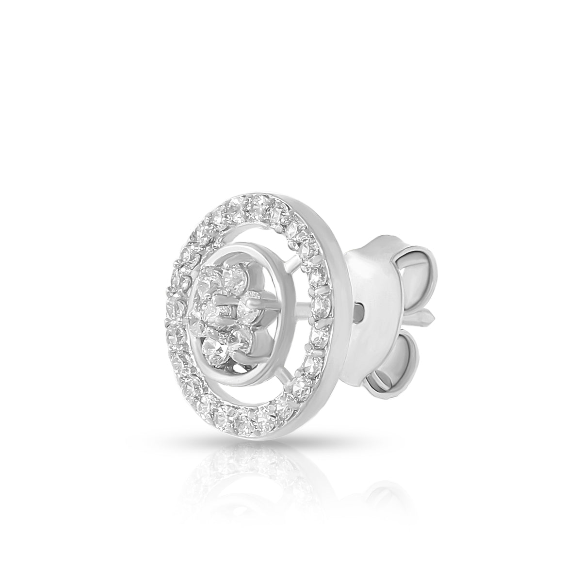 Elegant Circle Floral Stud Earrings