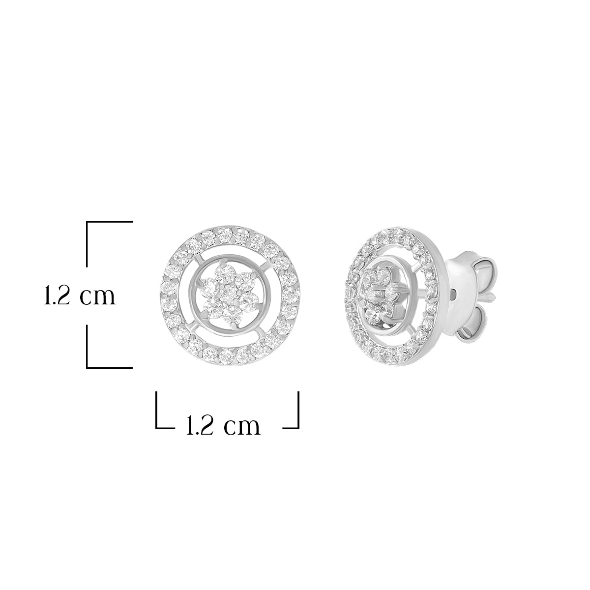 Elegant Circle Floral Stud Earrings