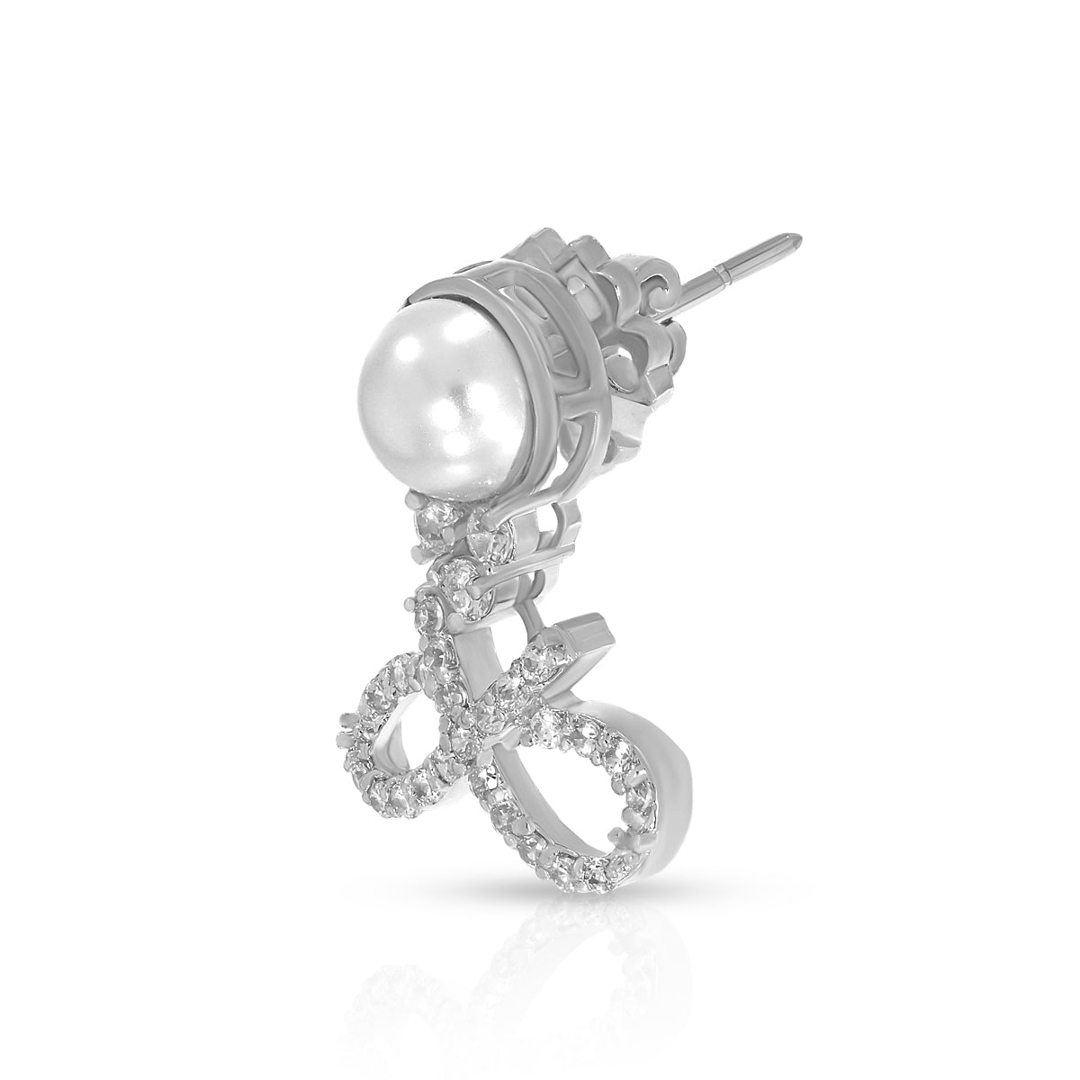 Modern Pearl Bow Style Earrings