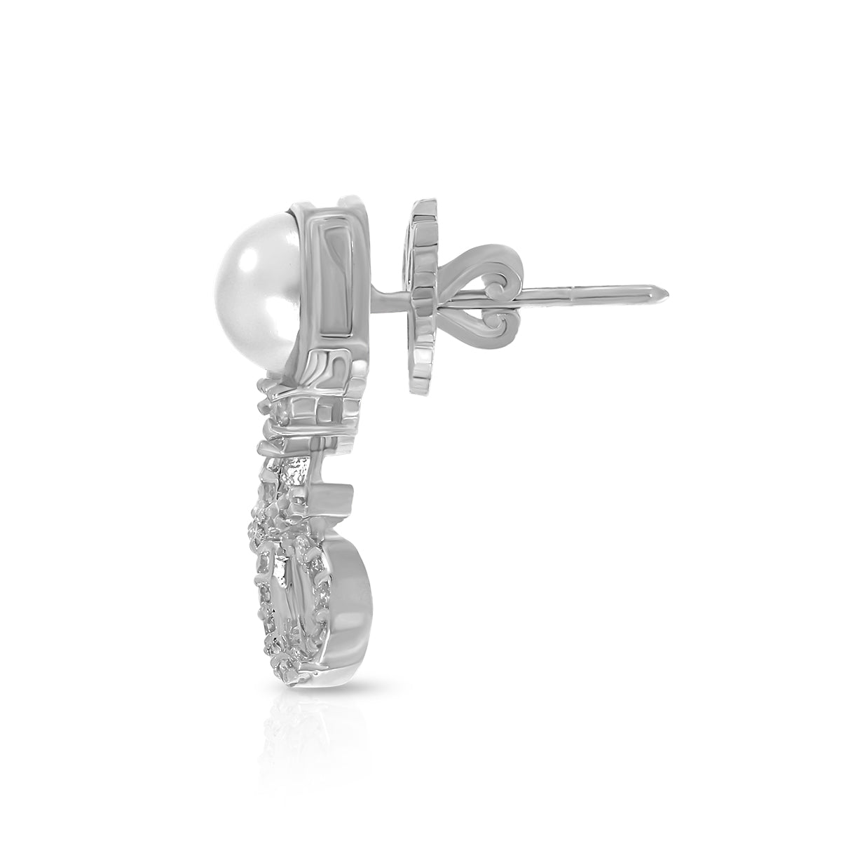 Modern Pearl Bow Style Earrings