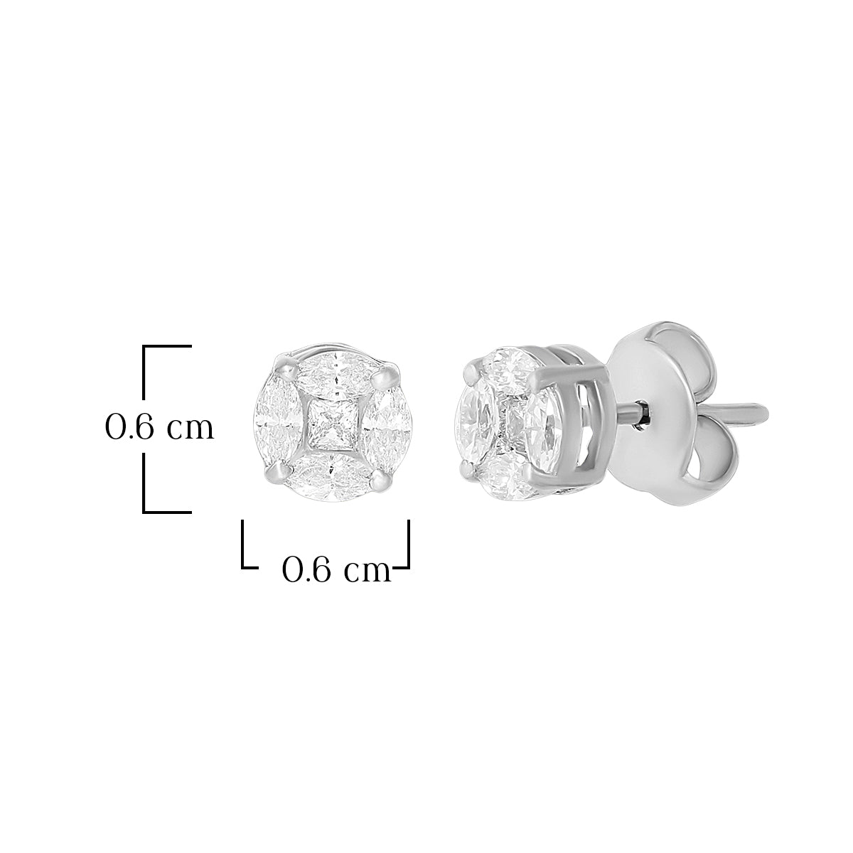 Sparkling Round Cluster Studs