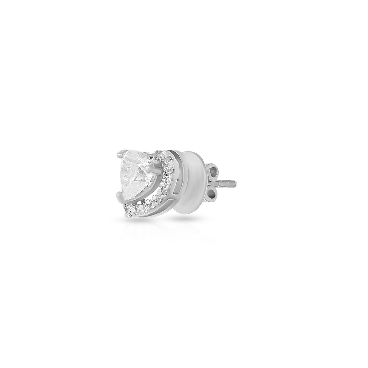Heart Shape Halo Stud Earrings