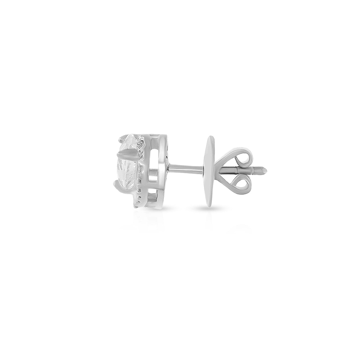 Heart Shape Halo Stud Earrings