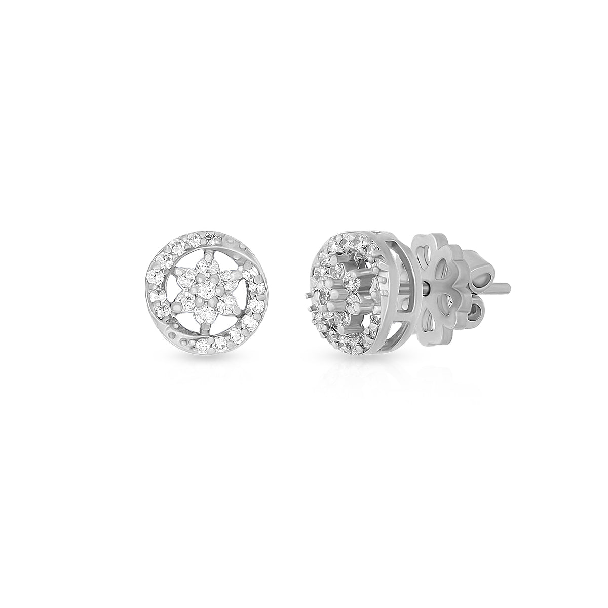 Petite Flower Halo Stud Earrings