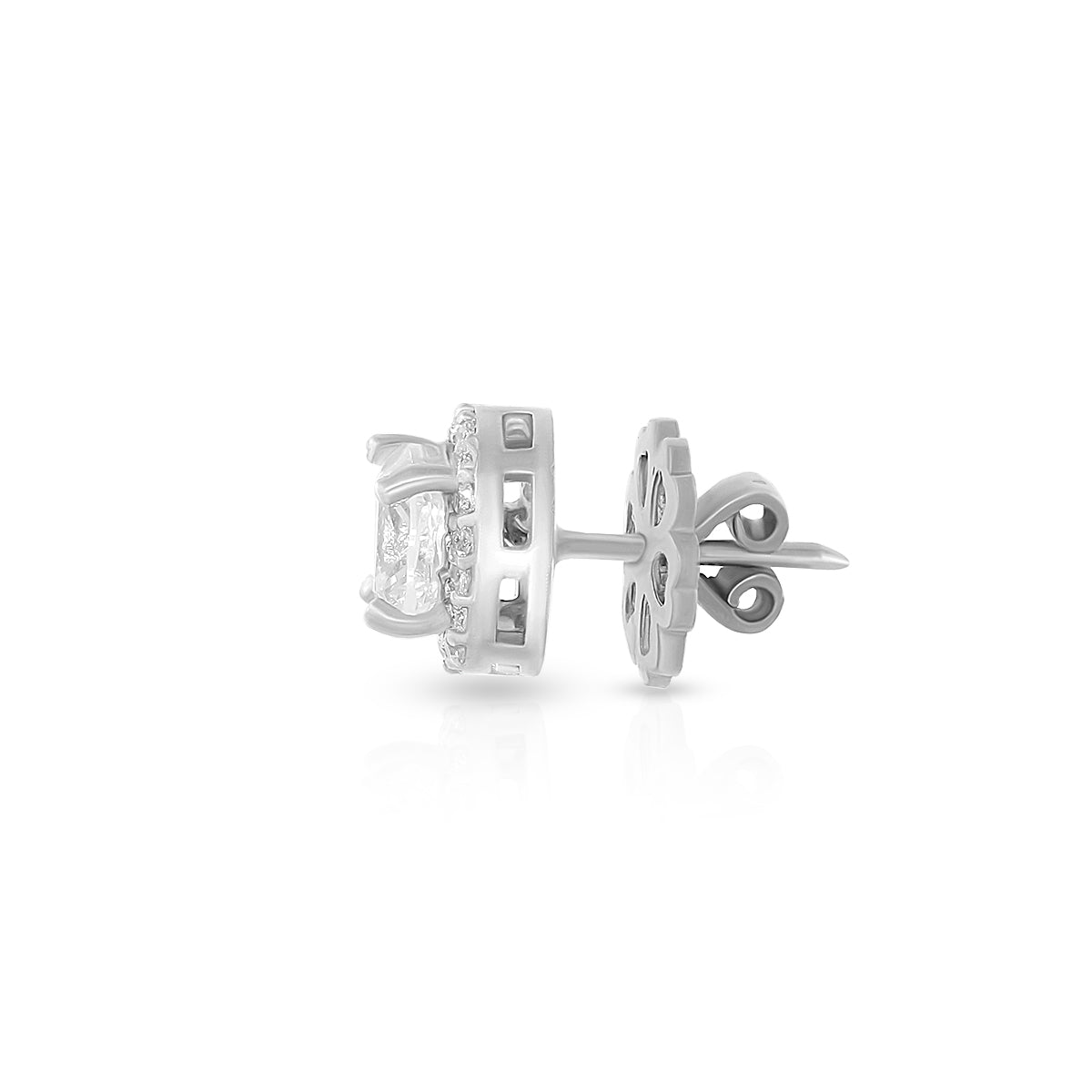 Cushion Halo Stud Earrings